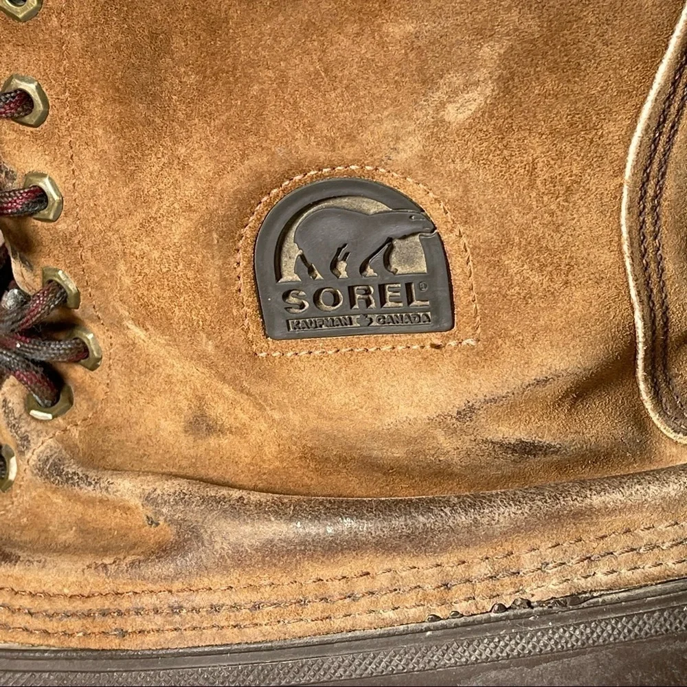 SOREL Men Sz 13 STEEL SHANK Boots Suede Upper -Kaufman Canada Soles- MADE IN USA